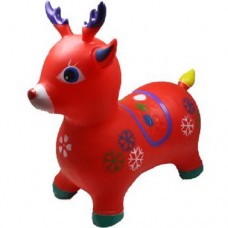 Red Deer Reindeer Animal Hoppers Children's Ride On Toy Hopper Bouncy Inflatable Ride-On   